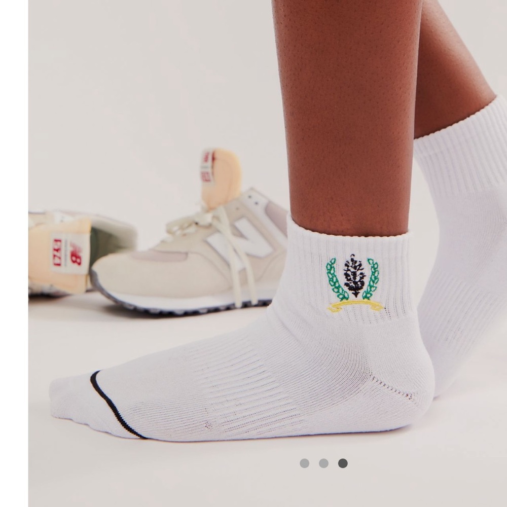 Free People Lucky Honey white Crest Buti Socks